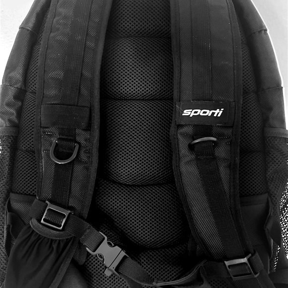 NWOT Sporti Multi-Sport Backpack Deluxe Large Black Bag for All Athletic Sports - Picture 8 of 9